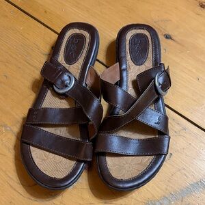 b.o.c. Men's Dark Brown Leather Sandals